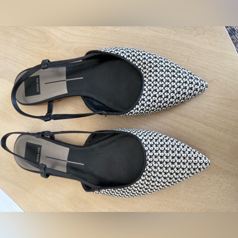 Dolce Vita Black and White Slingback Heels